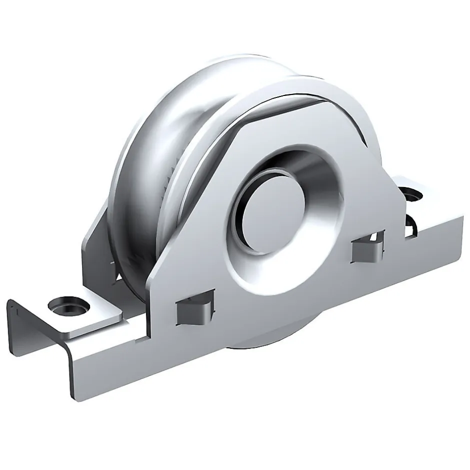 Slid’Up By Mantion Monture à support intérieur en INOX pour portail coulissant - Galet 100 mm à gorge ronde 21 mm - 400 kg