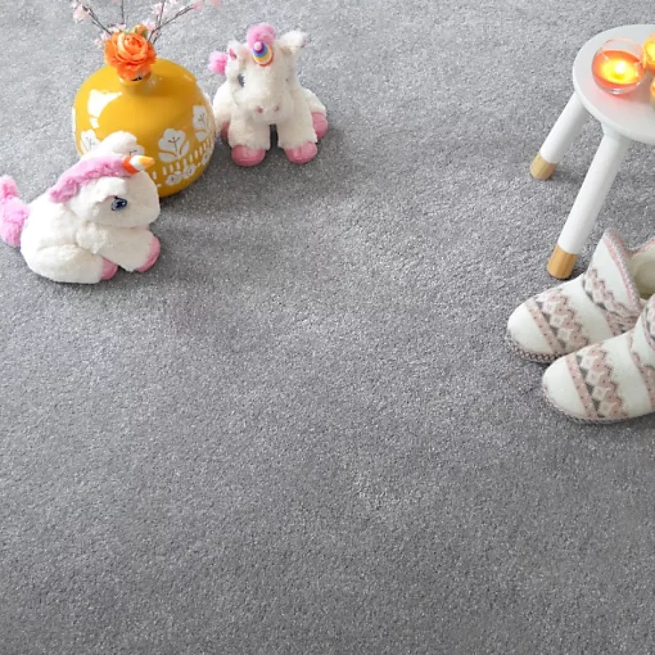 Décoweb Moquette chambre ou salon - Select - Gris - Rouleau de 5m x 6m