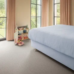 Moquette pure laine vierge bouclée - Mallow - Grège - Echantillon 15 x 20 cm-Décoweb New