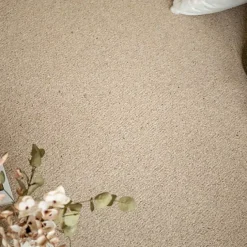 Moquette pure laine vierge bouclée - Mallow - Beige - Echantillon 15 x 20 cm-Décoweb Discount