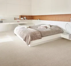 Moquette velours tendance Bliss beige 4m (vendue à la coupe)- New