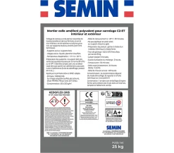 Semin Mortier Colle Polyvalent pour Carrelage Kedoflex Gris , Intérieur/Extérieur, sac de 25 kg, lot de 2