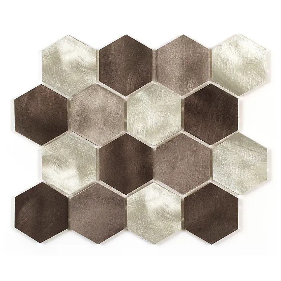 Mat Inter Mosaique aluminium Mercure argent L. 26 x l. 30 cm