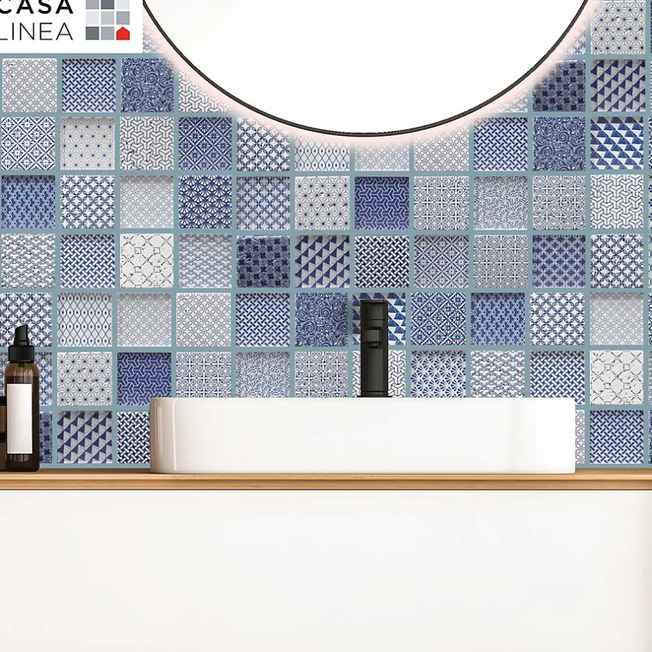 MOSAIQUE ARGOS BLEU 1 PLAQUE 30 x 30 CM CASA LINEA-Casa Linéa Outlet