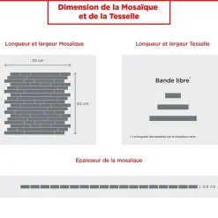 MOSAIQUE BARRETTE WILD 1 PLAQUE 30 x 30 CM CASA LINEA-Casa Linéa New