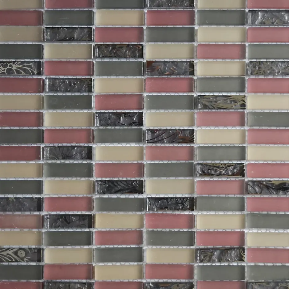 MOSAIQUE CONTEMPORAINS BARRETTE MAUVE 1 PLAQUE 30,5 x 30,5 CM CASA LINEA-Casa Linéa New