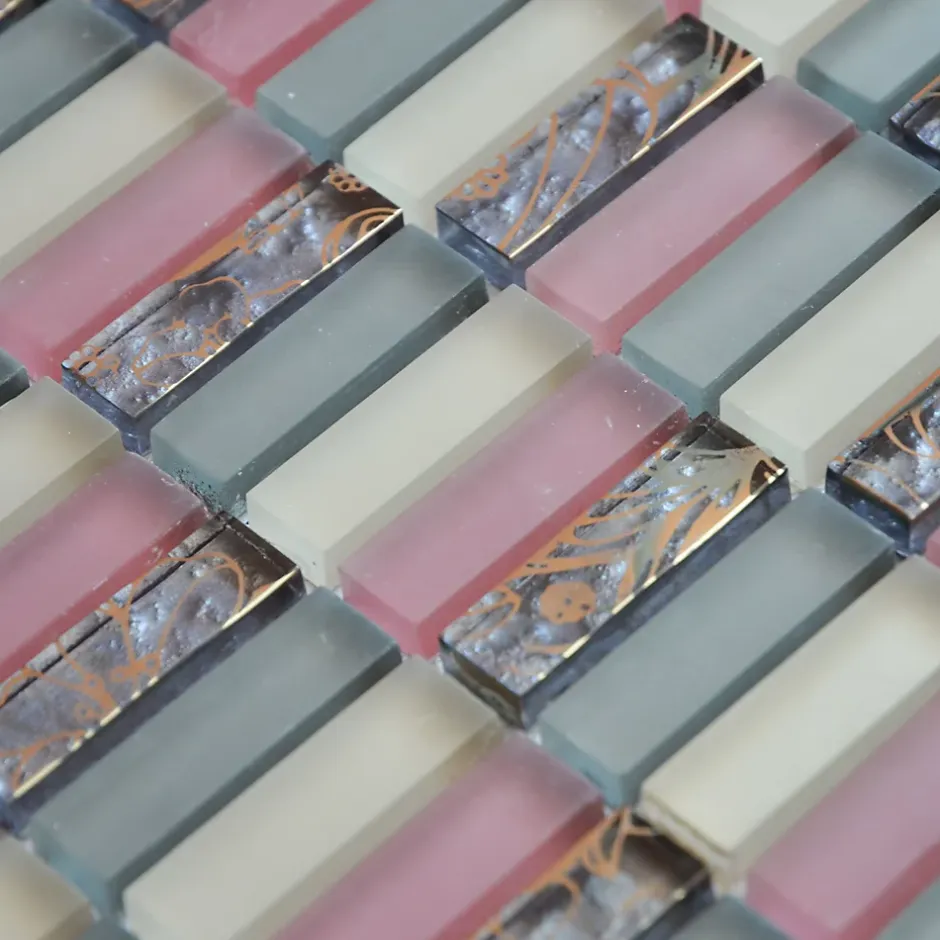 MOSAIQUE CONTEMPORAINS BARRETTE MAUVE 1 PLAQUE 30,5 x 30,5 CM CASA LINEA-Casa Linéa New