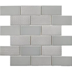 Mosaique céramique Hematite gris L. 28.1 x l. 33.6 cm-Mat Inter Online