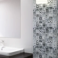 Mosaique d'aluminium brosse 4.8X4.8 cm Decor Patchwork Contemporain - vendu par plaque de 30 X 30 cm --Carrelage Signature