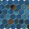 Mosaique de ceramique Hexagone Mix Bleu Bronze - vendu par plaque de 29,4X25,5 cm --Carrelage Signature Best