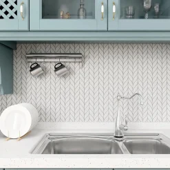 Carrelage Signature Mosaique de Ceramique Petale Blanche Mat - vendu par plaque de 33.5X27.6 cm -