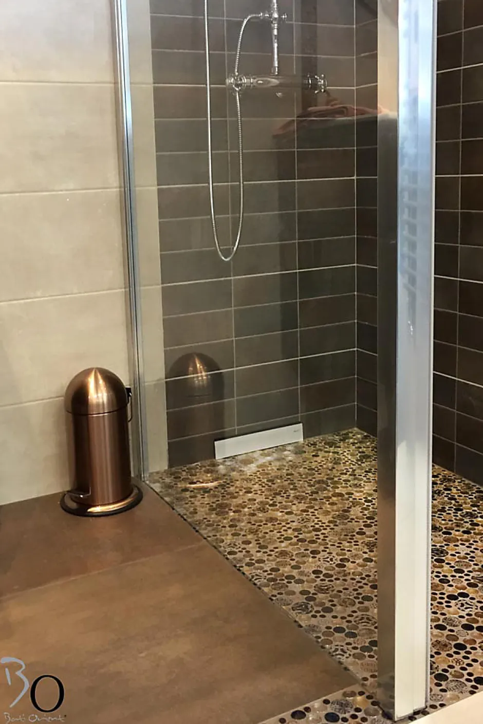 Mosaique de Marbre et Verre Marron rond - vendu par plaque de 30.5x30.5 cm --Carrelage Signature Sale