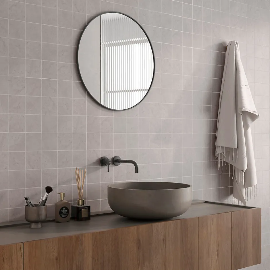 Mosaique de Marbre Gris Clair Adouci 9,8X9,8 Cm - vendu par plaque de 30 X 30 cm --Carrelage Signature Discount