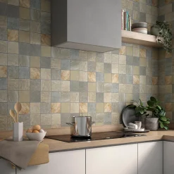 Mosaique de Quartzite Beige / Gris 9.8 X 9.8 - vendu par plaque de 30x30 cm --Carrelage Signature Best