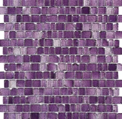 Mosaique de Verre Irregulier Bords Casses Violet - vendu par plaque de 31X31.5 cm --Carrelage Signature Online