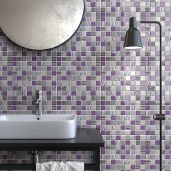 Mosaique de Verre mix Rose 3,1X3,1 cm - vendu par plaque de 30X30 cm --Carrelage Signature Sale