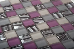 Mosaique de Verre mix Rose 3,1X3,1 cm - vendu par plaque de 30X30 cm --Carrelage Signature Sale