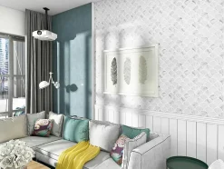 Mosaique de Verre Recycle Blanc forme Ecaille - vendu par plaque de 28,3X28,3 cm --Carrelage Signature Online