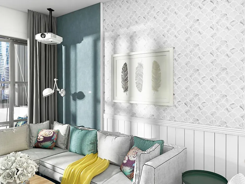 Mosaique de Verre Recycle Blanc forme Ecaille - vendu par plaque de 28,3X28,3 cm --Carrelage Signature Online