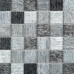 Carrelage Signature Mosaique de Verre 4.8X4.8 Gris - vendu par plaque de 30X30 cm -
