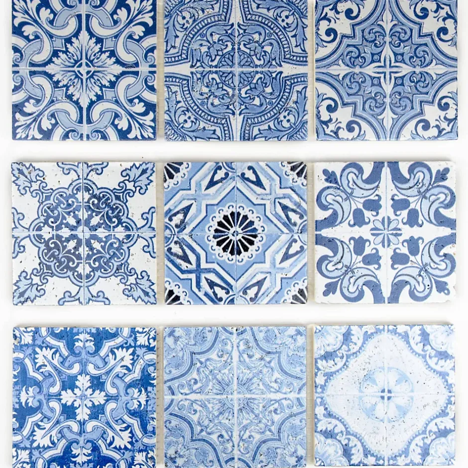 Casa Linéa MOSAIQUE DECOR RENAISSANCE TRAVERTIN DECORE BLUE 1 PLAQUE 10 x 30,5 CM CASA LINEA