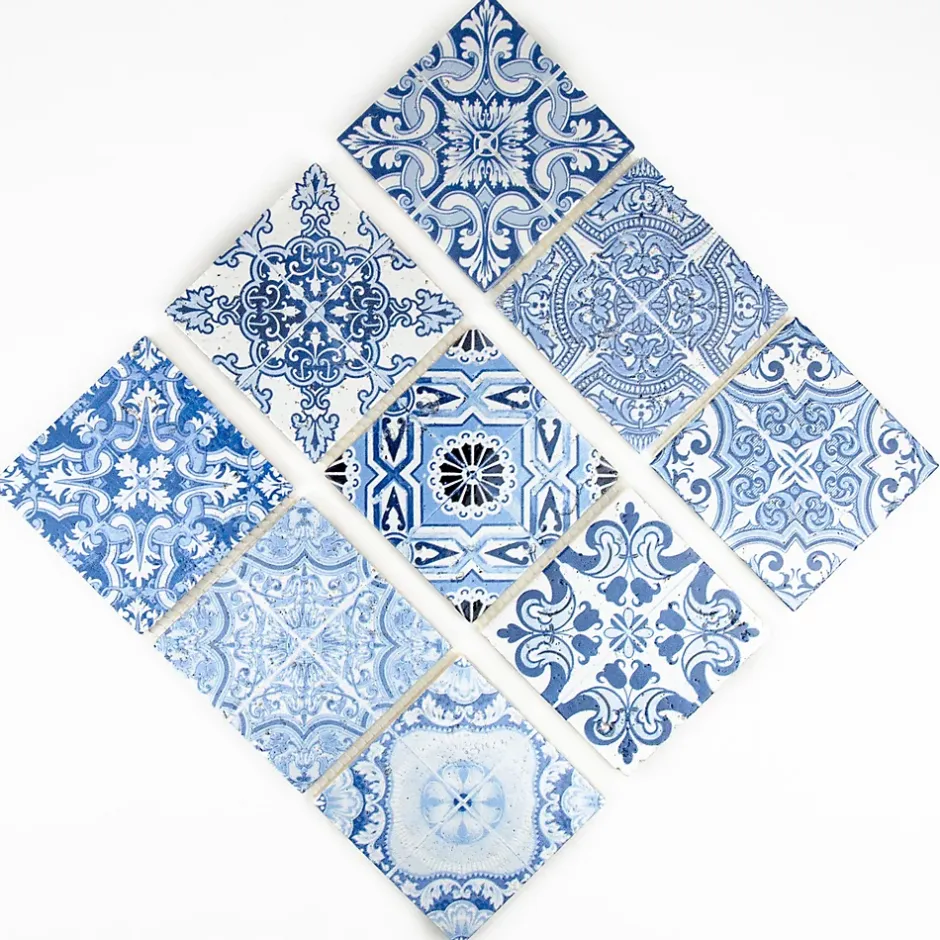 Casa Linéa MOSAIQUE DECOR RENAISSANCE TRAVERTIN DECORE BLUE 1 PLAQUE 10 x 30,5 CM CASA LINEA