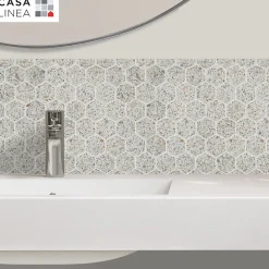 MOSAIQUE HEXAGONE TERRAZZO LIGHT GREY 1 PLAQUE 30,5 x 30,5 CM CASA LINEA-Casa Linéa Hot