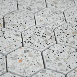 MOSAIQUE HEXAGONE TERRAZZO LIGHT GREY 1 PLAQUE 30,5 x 30,5 CM CASA LINEA-Casa Linéa Hot