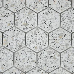 MOSAIQUE HEXAGONE TERRAZZO LIGHT GREY 1 PLAQUE 30,5 x 30,5 CM CASA LINEA-Casa Linéa Hot