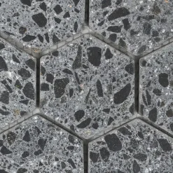 MOSAIQUE HEXAGONE TERRAZZO BLACK 1 PLAQUE 30,5 x 30,5 CM CASA LINEA-Casa Linéa Hot