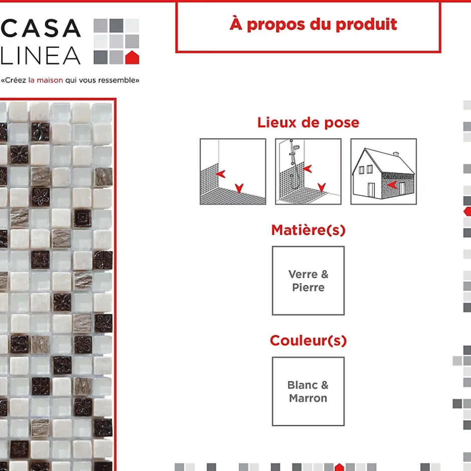 MOSAIQUE LES ANTIQUES ONYX 1 PLAQUE 30 x 30 CM CASA LINEA-Casa Linéa