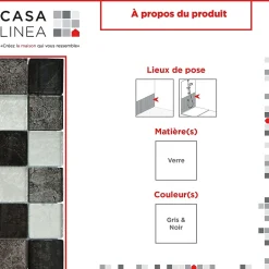 Casa Linéa MOSAIQUE LES SUBLIMES SILVER BLACK 1 PLAQUE 30 x 30 CM CASA LINEA