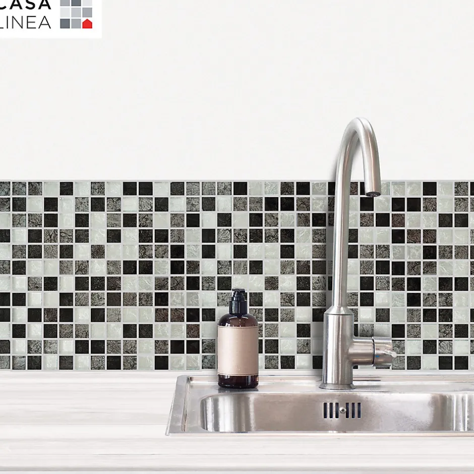 MOSAIQUE LES SUBLIMES SILVER BLACK 1 PLAQUE 30 x 30 CM CASA LINEA-Casa Linéa Online