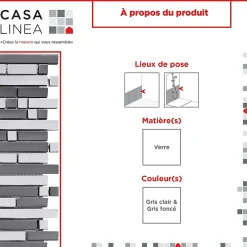 Casa Linéa MOSAIQUE LES TENDANCES BICHROME TUBE 1 PLAQUE 30,5 X 30,5 CM CASA LINEA