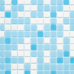 Casa Linéa MOSAIQUE MELANGE ADOUCI BLANC BLEU TRAME PAPIER 1 PLAQUE 32,7 x 32,7 CM CASA LINEA