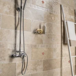 MOSAIQUE RENAISSANCE TRAVERTIN IVOIRE PERCE 1 PIÈCE 20 x 50 CM CASA LINEA-Casa Linéa Sale