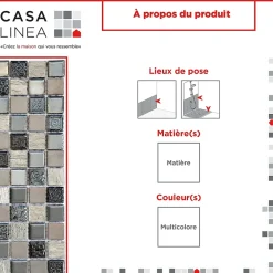 MOSAIQUE SMOKY GREY 1 PLAQUE 30 x 30 CM CASA LINEA-Casa Linéa Hot