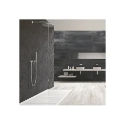 Mosaique sol / mur chevron effet métalanthracite 28,1x28,1cm IONIC MAGNETIC STEEL-Aelle Carrelage Sale