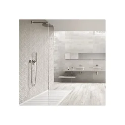 Aelle Carrelage Mosaique sol / mur effet métal chevron blanc 28,1x28,1 cm IONIC MAGNETIC WHITE