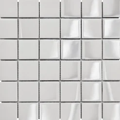 MOSAIQUE TENDANCES GRAND CARRE CHROME 1 PLAQUE 30,5 x 30,5 CM CASA LINEA-Casa Linéa Outlet