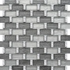 MOSAIQUE TISSU BRIQUETTE MIX CASA LINEA 1 PLAQUE 30 x 30 CM CASA LINEA-Casa Linéa Best