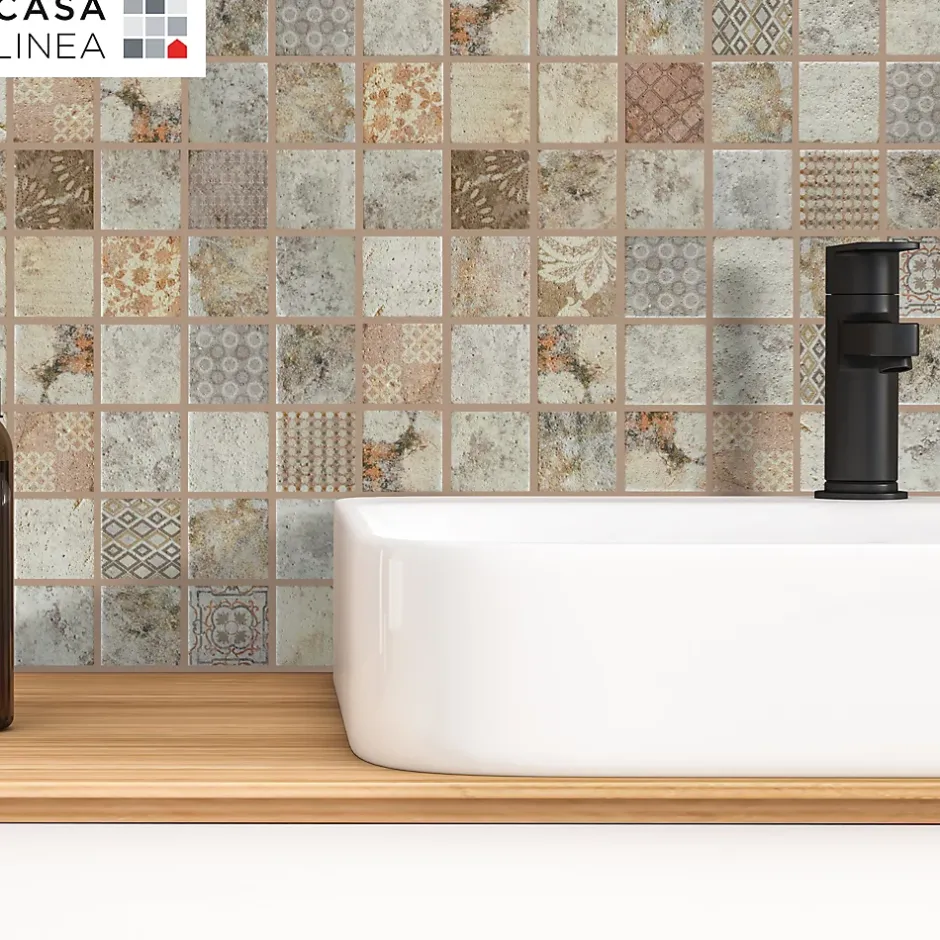 Casa Linéa MOSAIQUE TRAVERTIN IMPRIME PATINE 1 PLAQUE 30,5 X 30,5 CM CASA LINEA