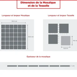 Casa Linéa MOSAIQUE TRAVERTIN IMPRIME PATINE 1 PLAQUE 30,5 X 30,5 CM CASA LINEA