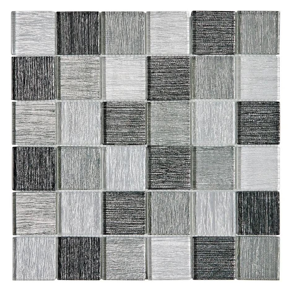 Mosaique verre Lino gris L. 30 x l. 30 cm-Mat Inter Outlet