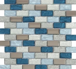 Mosaïque 30 x 30 cm Glass bleu-GoodHome Online