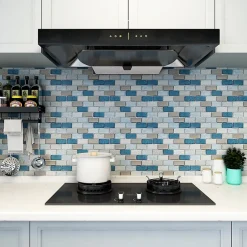 Mosaïque 30 x 30 cm Glass bleu-GoodHome Online