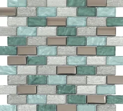 GoodHome Mosaïque 30 x 30 cm Glass vert