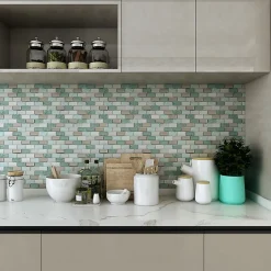 GoodHome Mosaïque 30 x 30 cm Glass vert