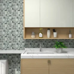 GoodHome Mosaïque 30 x 30 cm Seventies bleu