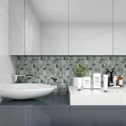 GoodHome Mosaïque 30 x 30 cm Seventies bleu